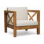 Fauteuil club en bois avec coussins de style Mid-Century