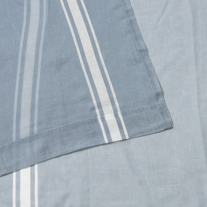 Panneaux de rideaux semi-diaphanes avec passe-tringle Lower Claverham, Bleu / Ivoire