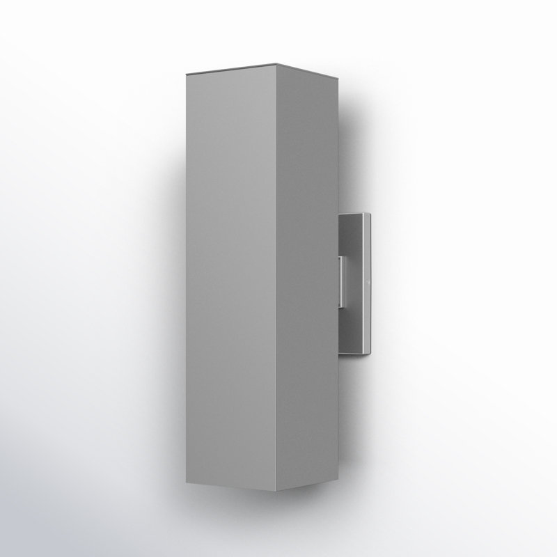 Medium Two Light Outdoor Wall Lantern, Painted Brushed Nickel, 18.5" H x 5" W x 7.75" D, No