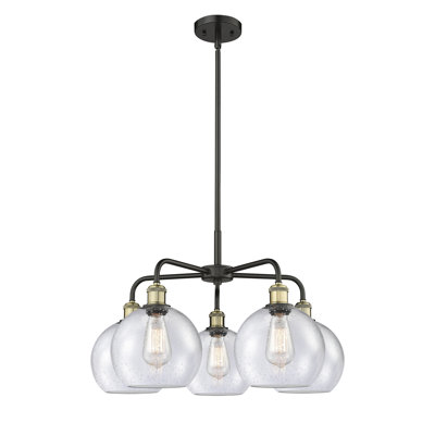 Lustre sphérique à 5 lumières en acier à intensité variable Ellington