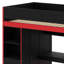 Lit mezzanine de jeu avec bureau et rangement, lumières DEL