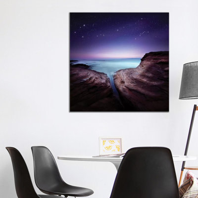 Two Large Rocks In A Sea, Against Starry Sky by Evgeny Kuklev - Wrapped Canvas Gallery-Wrapped Canvas Giclée