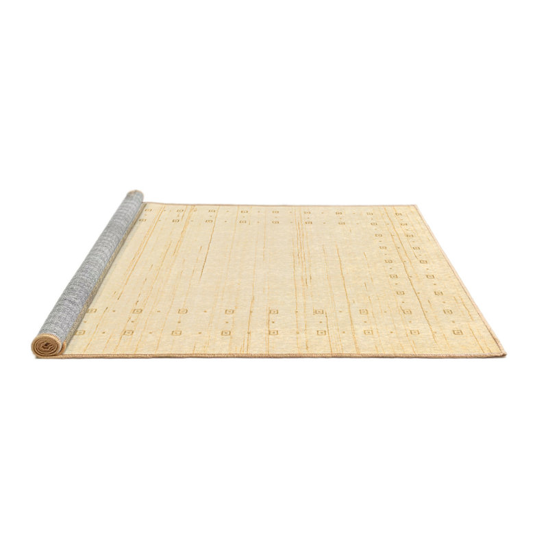 Tapis contemporains brun lavable à la machine 2620, Carré de 6 pi