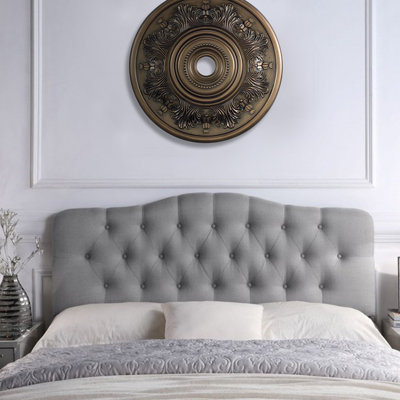 Linen Upholstered Headboard-Modern-Adjustable Height-Button Tufting by Winston Porter