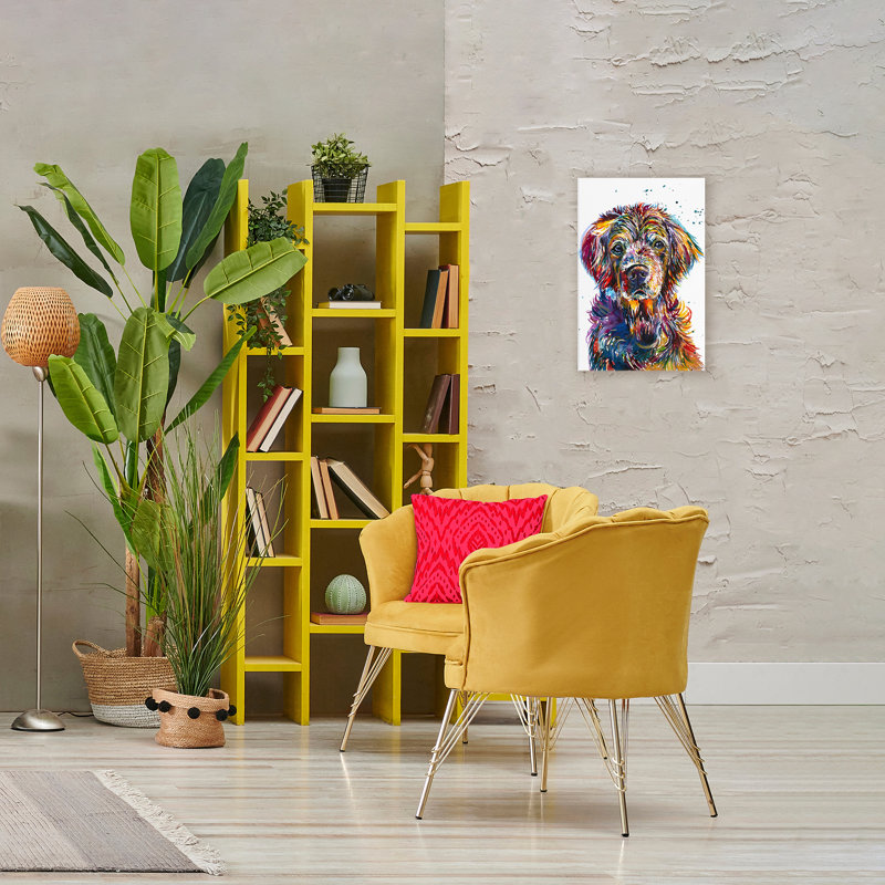 Toile de portrait Retriever Hopi, design par Jennifer Seeley, H 24 po x l 16 po