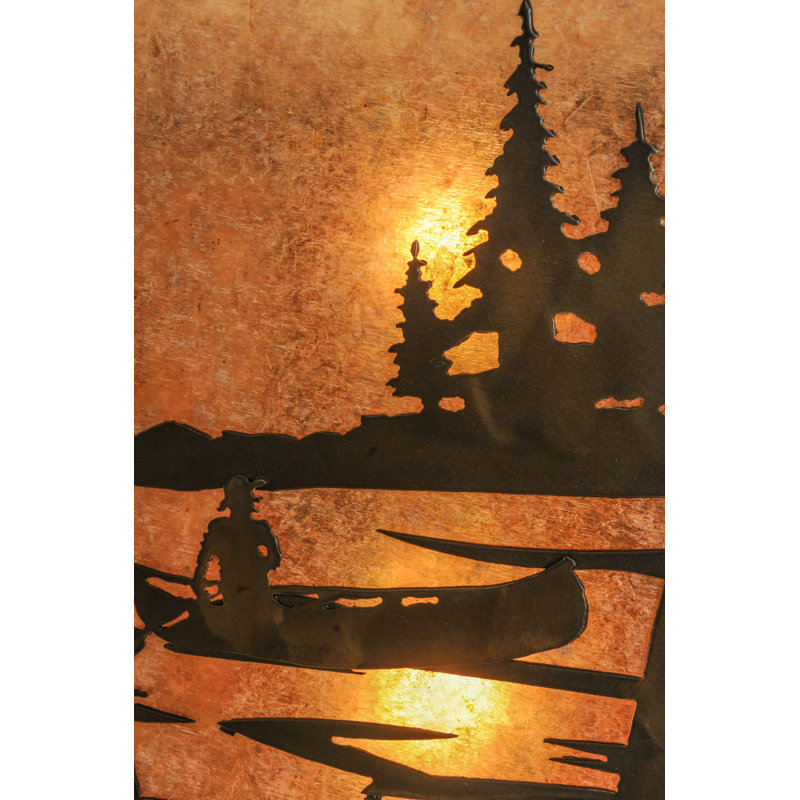 Rustic Lodge 2 - Light Flush Mounted Sconce, 11.5" H x 13" W x 6.5" D, Antique Copper