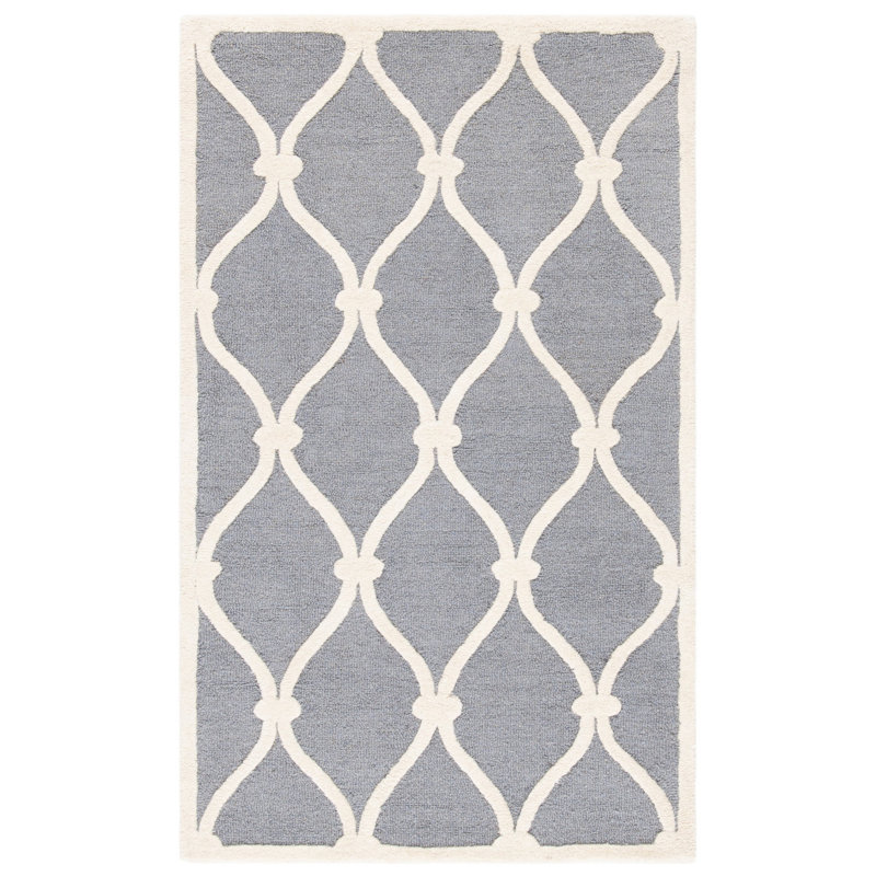 Cannen Hand Tufted Wool Geometric Rug, Rectangle 3' x 5'