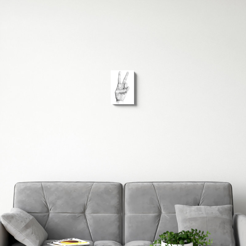 «Hand Signs II», peinture sur toile, H 12 po x l 8 po