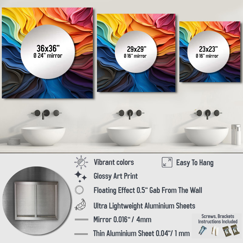 Itsue - Décoration murale miroir en forme d'arbre séquoia pour chambre à coucher, 29 po x 29 po