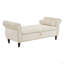 Banc repose-pieds rectangulaire en velours avec rangement et 1 coussin décoratif-1504405942