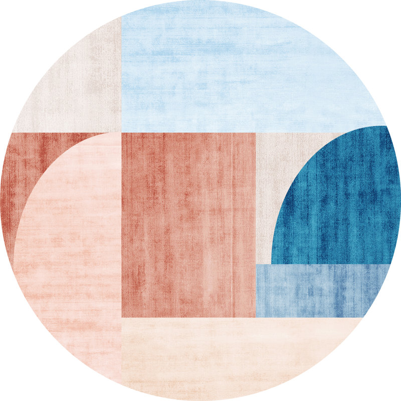 Damariscotta Vinyl Machine Printed Area Rug, Rectangle 3'3.4" x 3'3.4"