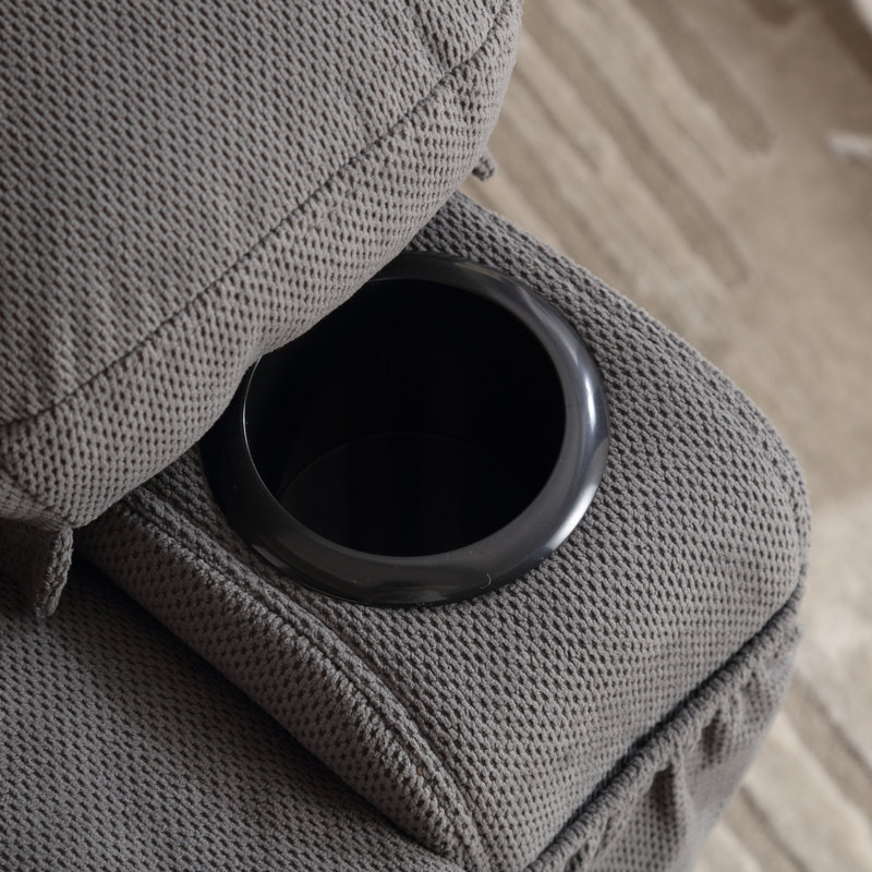 Canapé inclinable et chauffant, avec port USB et 2 porte-gobelets dans les poches latérales, Gris