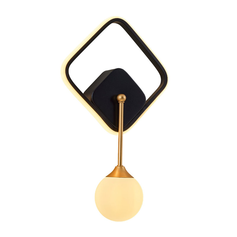 Lampe murale moderne noire avec corps en métal et capuchon en verre, 9,8 x 16,9 x 2,4 pouces | 1 x DEL 14 W + 1 x douille G9 5 W, 3 000 K, 1 400 Lm | Design scandinave élégant pour le salon, la chambre à coucher ou le couloir - ampoule non incluse