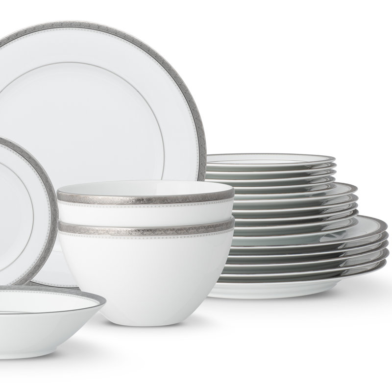 Service de table 30 pièces, service pour 6 Noritake Charlotta, Platine