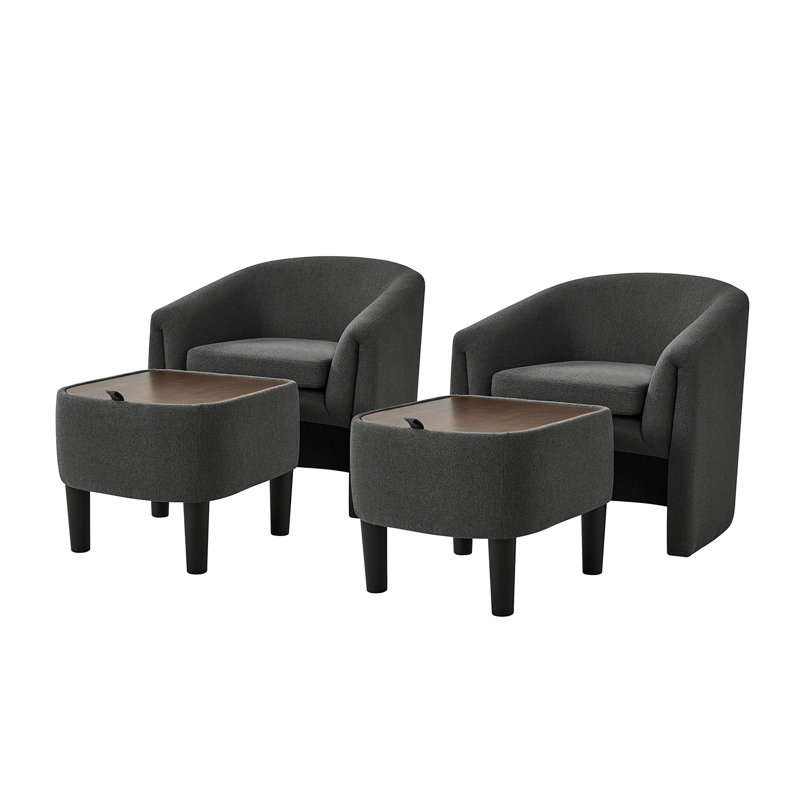 Upholstered Armchair, Charcoal