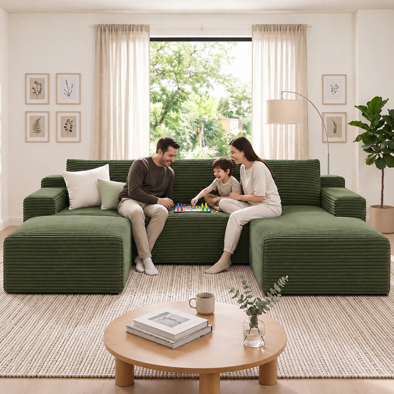 Canapé modulaire Boneless, Orienté vers le côté droit, Vert