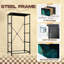 Commode vitrail pour la chambre à coucher avec 4 tiroirs de rangement Commode à panneaux en verre coloré turquoise et oiseaux