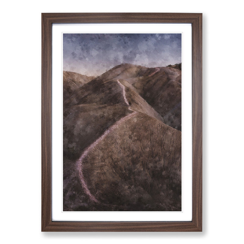 Trail Through the Badlands in South Dakota - Picture Frame Graphic Art, Walnut, 36cm H x 27cm W x 2cm D