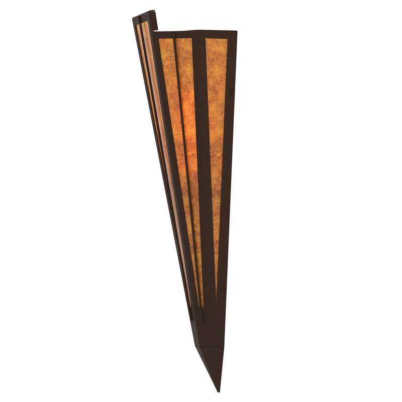 1 - Light Flush Mounted Sconce, Café Noir, Mica, Amber