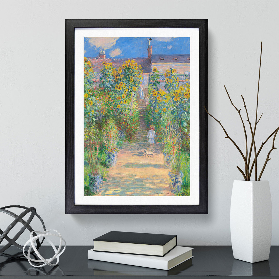 Garden at Vetheuil by Claude Monet - Framed Print