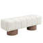 Banc rembourré en chenille No Beige d'une capacité de 300 lb, multifonctionnel pour la salle à manger, la chambre à coucher et le banc de tabouret en tissu à haut noyau de mousse de 11 po Living, limite de poids, sans assemblage, entrée idéale,
