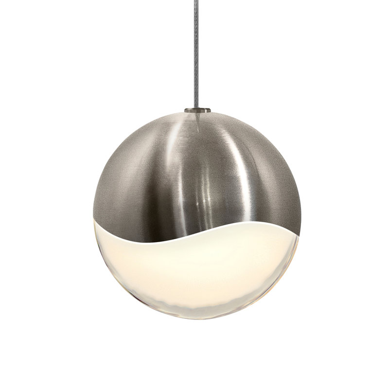 Grapes 1 - Light LED Single Pendant, 3.75" H x 3.75" W x 3.75" D, Satin Nickel, White
