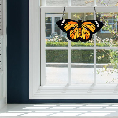 Butterfly Stained Glass Window Panel