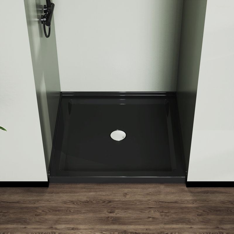 Black Shower Pan 36 In X 36 In Shower Base Single-Threshold