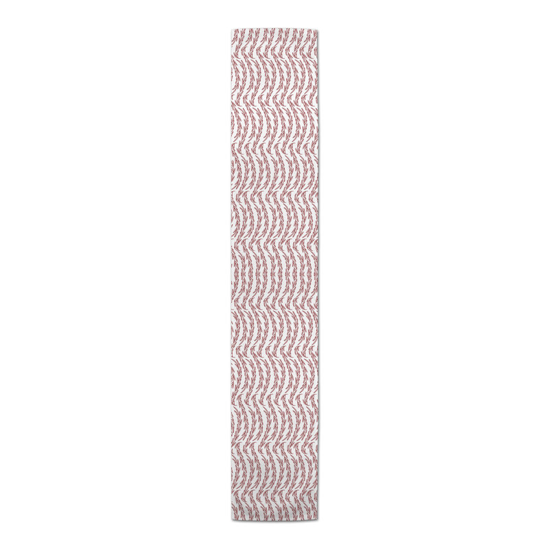 Floral Table Runner, 90" x 16", Red
