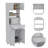 Pembrooke 2-Shelf 1-Drawer Microwave Pantry Cabinet White-1735326318