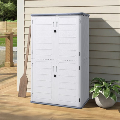 Carlana Outdoor Plastic Resin Large Storage Shed