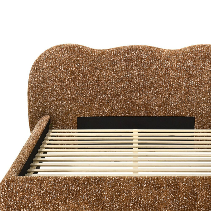 Tissu d'ameublement brun terre cuite 1 pièce, Grand lit
