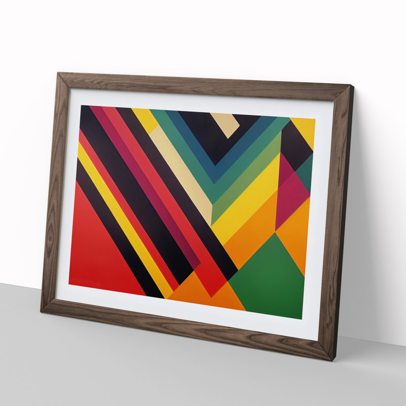 Retro 1 Piece Single Picture Frame Wall Art, 25cm H x 34cm W x 2cm D, Walnut Framed
