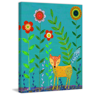 «Yellow Fox» par Vanessa Sascalia, reproduction sur toile tendue
