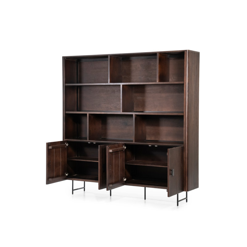 Cabinet Solid Wood Bookcase, Brown