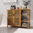 Bamboo Bathroom Cabinet 2-Door Storage Organizer w/ Shelves Natural