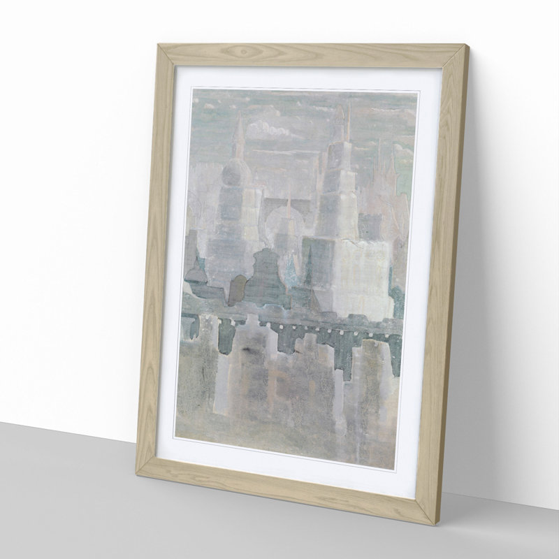 The City Vol.1 by Mikalojus Konstantinas - Picture Frame Painting, 48cm H x 36cm W x 2cm D, Oak Framed