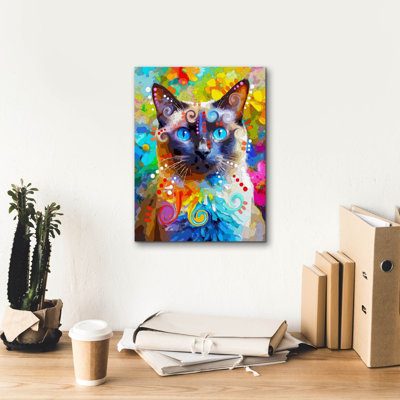 «The Focused Siamese» par Dean Russo, art mural sur toile