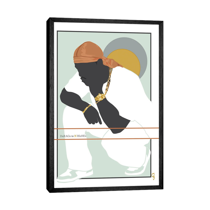 Durags N Riches - Ode To The Durag III by GNODpop - Painting on Canvas, Black Framed, 66.04 cm H x 45.72 cm W