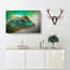 Green Lizard In Abstract - Wrapped Canvas-55311376