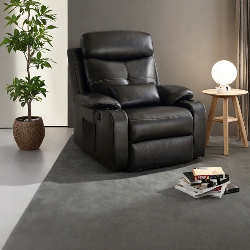 Ergonomic recliner in light luxury style, Black