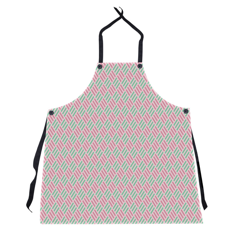 Bib Apron, Pink/Teal