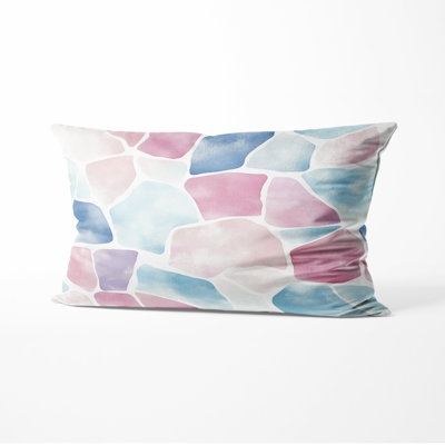 Patchwork Decorative Throw Pillow - Modern Pastel Mosaic Printed Cushion