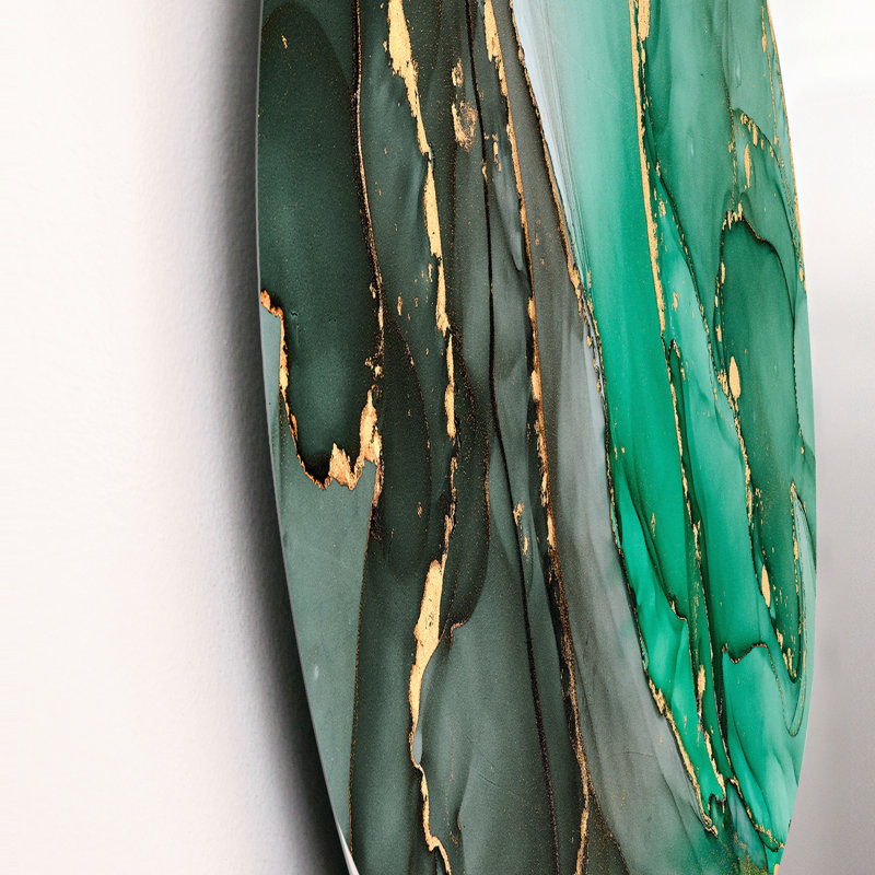 Turquoise et gris, art abstrait fluide de luxe I - art mural moderne en métal, H 36 po x l 36 po x P 1 po