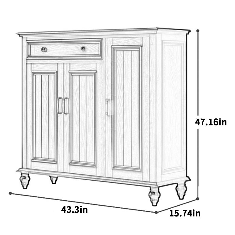 American style solid wood shoe cabinet