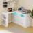 LED Modern Makeup Vanity Table Adjustable Cabinet With 6 Drawers And Power Outlets-447208903