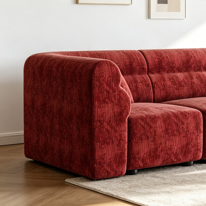Canapé French Light Luxury, Chenille rouge
