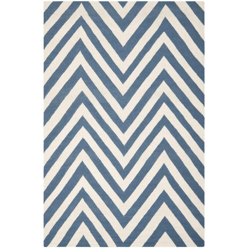 Leilani Chevron Wool Hand Woven Area Rug, Rectangle 183 x 274 cm