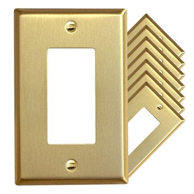 Rio Salto BRASS Signature Collection Rocker Wall Plates, Medium Size 3.125" x 4.94" 1-Gang Metal Light Switch Plate, Decorative Wall Plates, Premium Wall Plates
