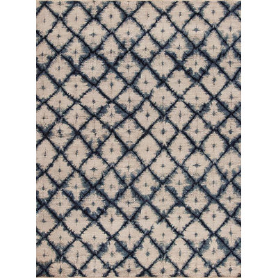 Shibori Hand Knotted Wool Area Rug